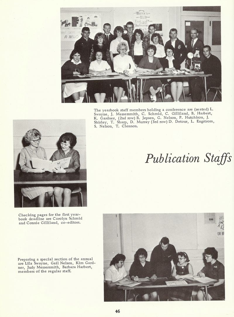 1964 Swayne, Judy Messersmith, Carolyn Schmid, Connie Gilliland, Barbara Harbert, Kim Gardner, Jepsen, Nelson, Hutchison, Shirley, Sharp, Murray, Detour, Engstrom, Nelson, Clennon, Lila Swayne, 