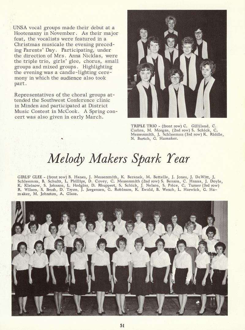 1964 Connie Gilliland, Carlon, Morgan, Schick, Messersmith, Schleeman, Riddle, Nancy Burtch, Hamaker, Hanes, Messersmith, Beranek, Battelle, Jones, DeWitt, Schleeman, Schultz, Phillips, Covey, Hanna, Doyle, Kleinow, Johnson, Hodgins, Rhuppert, Schick, Nelson, Price, Turner, Wilson, Brush, Tryon, Jorgensen, Robinson, Ewald, Welch, Harwick, Hamaker, Johnston, Glaze,     