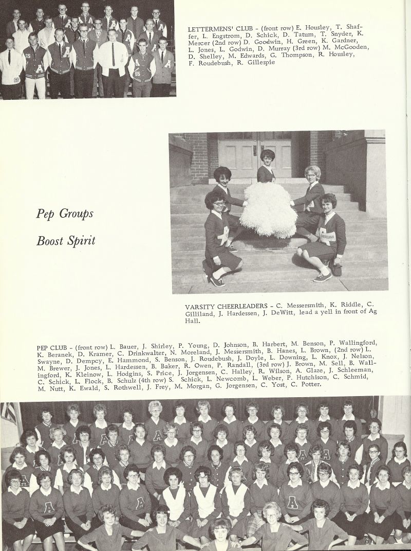 1964 Housley, Shaffer, Engstrom, Schick, Tatum, Snyder, Kenneth Mercer, Ken Mercer, Goodwin, Green, Gardner, Jones, Godwin, Murray, McGooden, Shelley, Edwards, Thompson, Housley, Roudebush, Gillespie, Messersmith, Riddle, Gilliland, Hardessen, DeWitt, Bauer, Shirley, Young, Johnson, Harbert, Benson, Wallingford, Beranek, Kramer, Drinkwalter, Moreland, Messersmith, Hanes, Brown, Swayne, Dempcy, Hammond, Benson, Roudebush, Doyle, Downing, Knox, Nelson, Brewer, Jones, Hardessen, Baker, Owen, Randall, Brown, Sell, Wallingford, Kleinow, Hodgins, Price, Jorgensen, Halley, Wilson, Glaze, Schleeman, Schick, Flock, Schulz, Schick, Newcomb, Weber, Hutchison, Schmid, Nutt, Ewald, Rothwell, Frey, Morgan, Jorgensen, Yost, Potter,       