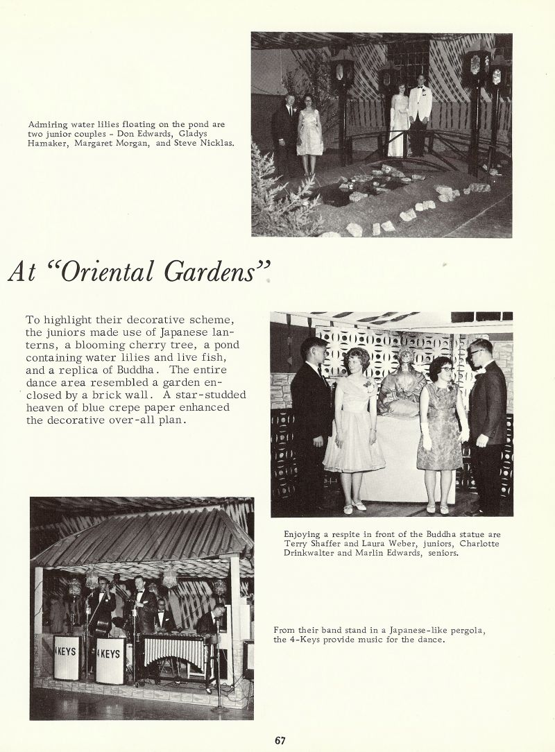 1964 Don Edwards, Gladys Hamaker, Margaret Morgan, Steve Nicklas, Tom Shaffer, Laura Weber, Charlotte Drinkwalter, Marlin Edwards, 4-Keys Band