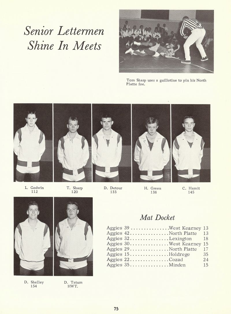 1964 Tom Sharp, Larry Godwin, Doug Detour, Harold Green, Buck Green, Carl Hamit, Dennis Shelley, David Tatum,   