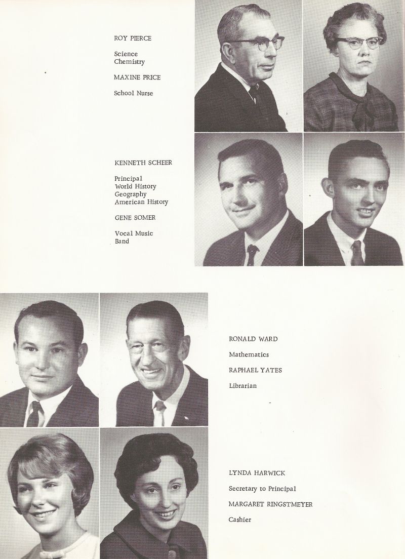1966 Roy Pierce. Maxine Price. Kenneth Scheer. Ken Scheer. Geme Somer. Ronald Ward. Raphael Yates. Lynda Harwick. Margaret Ringstmeyer.  