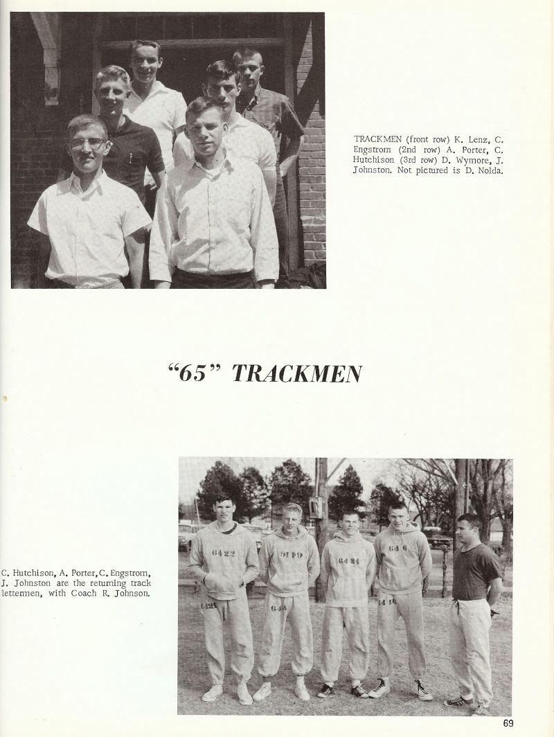 1965 Lenz, Engstrom, Porter, Hutchison, Wymore Johnston, Nolda, Hutchison, Porter, Engstrom, Johnston, Coach Johnson 