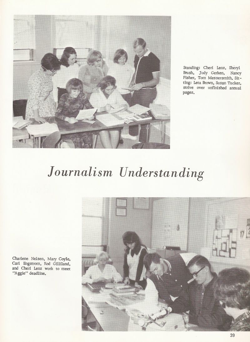 1966 Cheri Lenz, Sheryl Bush, Judy Gerken, Nancy Fisher, Tom Messersmith, Leta Brown, Susan Tucker, Charlene Nelsen, Mary Coyle, Carl Engstrom, Rod Gilliland, Cheri Lenz 
