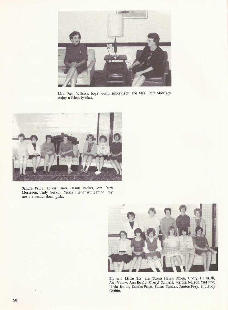 1966 Mrs. Ruth Wilson, Mrs. Ruth Morrison, Sandy Price, Linda Bauer, Susan Tucker, Judy Gerkin, nancy Fisher, Janice Frey, Helen Dixon, Cheryl Helmuth, Ann Votaw, Ann Ewald, Cheryl Schnell, Marcia Nelson, Linda Bauer, Sandy Price, Sandra Price, Susan Tucker, Janice Frey, Judy Gerkin.