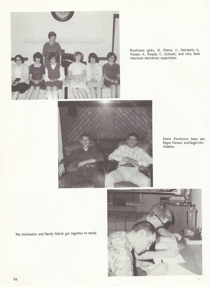 1966 Dixon, Helmuth, Votaw, Ewald, Schnell, Mrs. Ruth Morrison, Roger Ozman, Roger McGooden, Pat McGooden, Randy Walsh.