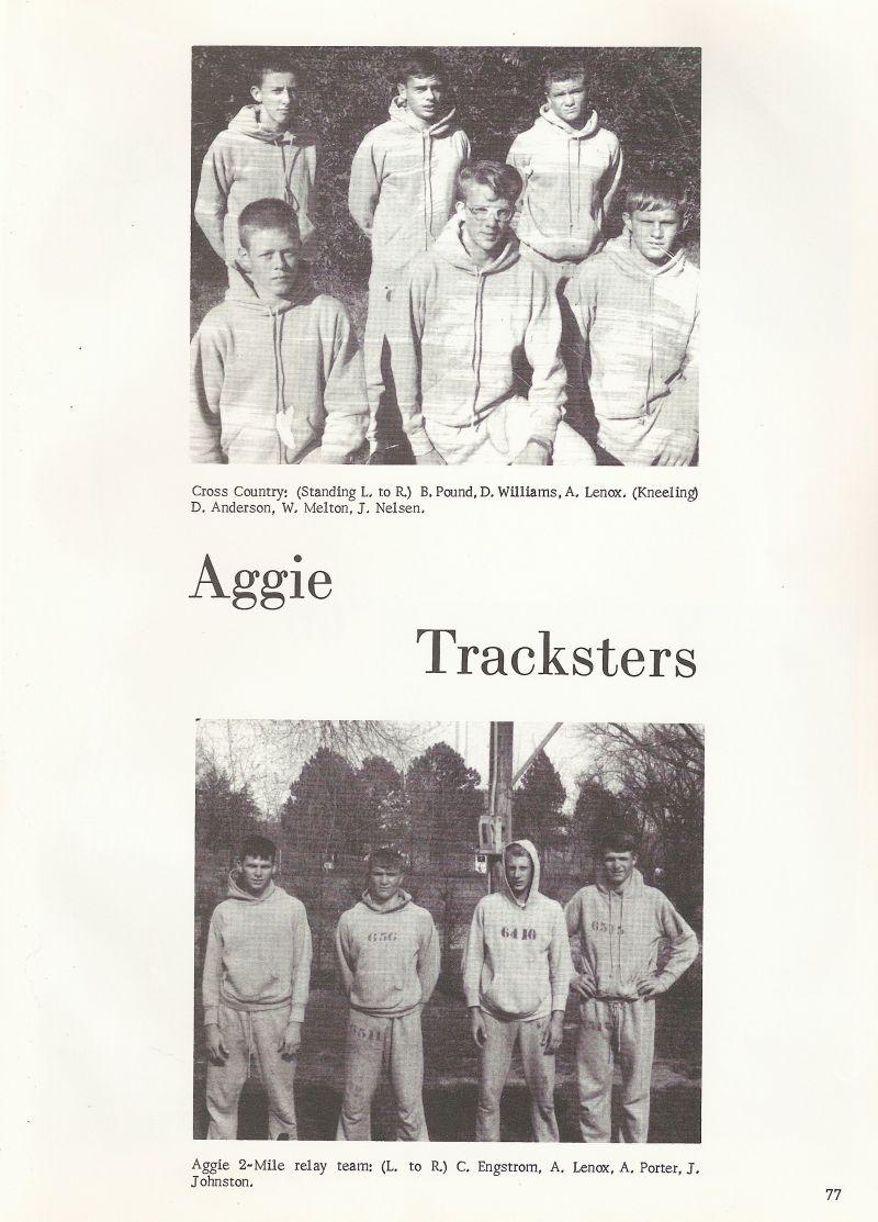 1966 Bob Pound, Williams, Lenox, Doug Andersen, Melton, Nelsen, Carl Engstrom, Lenox, Porter, Johnston.