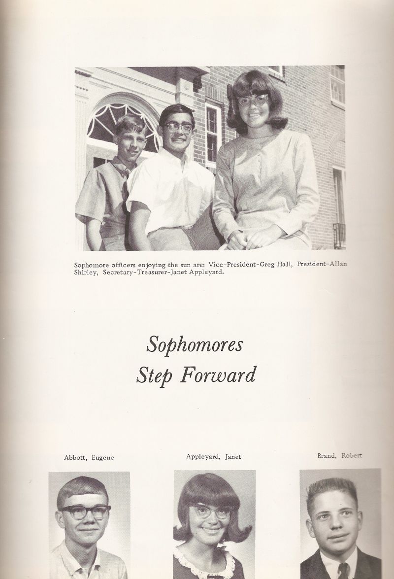 1967 Greg Hall, Allan Shirley, Janet Appleyard, Robert Brand, Eugene Abbott.