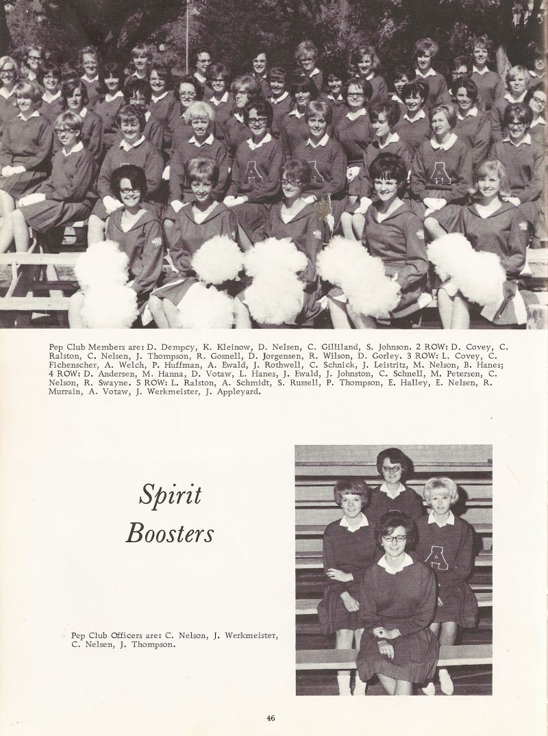 1967 Dempcy, Kleinow, Nelsen, Gilliland, Johnson, Covey, Ralston, Nelsen, Thompson, Gosnell, Jorgensen, Wilson, Gorley, Covey, Fichenscher, Welch, Huffman, Ewald, Rothwell, Schick, Leistritz, Nelson, Hanes, Andersen, Hanna, Votaw, Hanes, Ewald, Johnston, Schnell, Petersen, Nelson, Swayne, Ralston, Schmidt, Russell, Thompson, Halley, Nelsen, Murrain, Votaw, Werkmeister, Appleyard, Nelson, Werkmeister, Nelsen, Thompson,