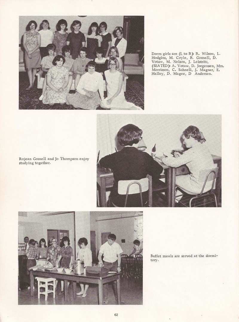 1967 Wilson, Hodgins, Coyle, Gosnell, Votaw, Nelson, Leistritz, Votaw, Jorgensen, Mrs. Morrisson, Schnell, Magner, Halley, Magee, Andersen, Rojean Gosnell, Jo Thompson.