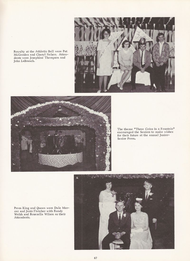 1967 Pat McGooden, Cheryl Nelson, Josephine Thompson, John LaBranch, Dale Mercer, Janis Fletcher, Randy Walsh, Rosezella Wilson.