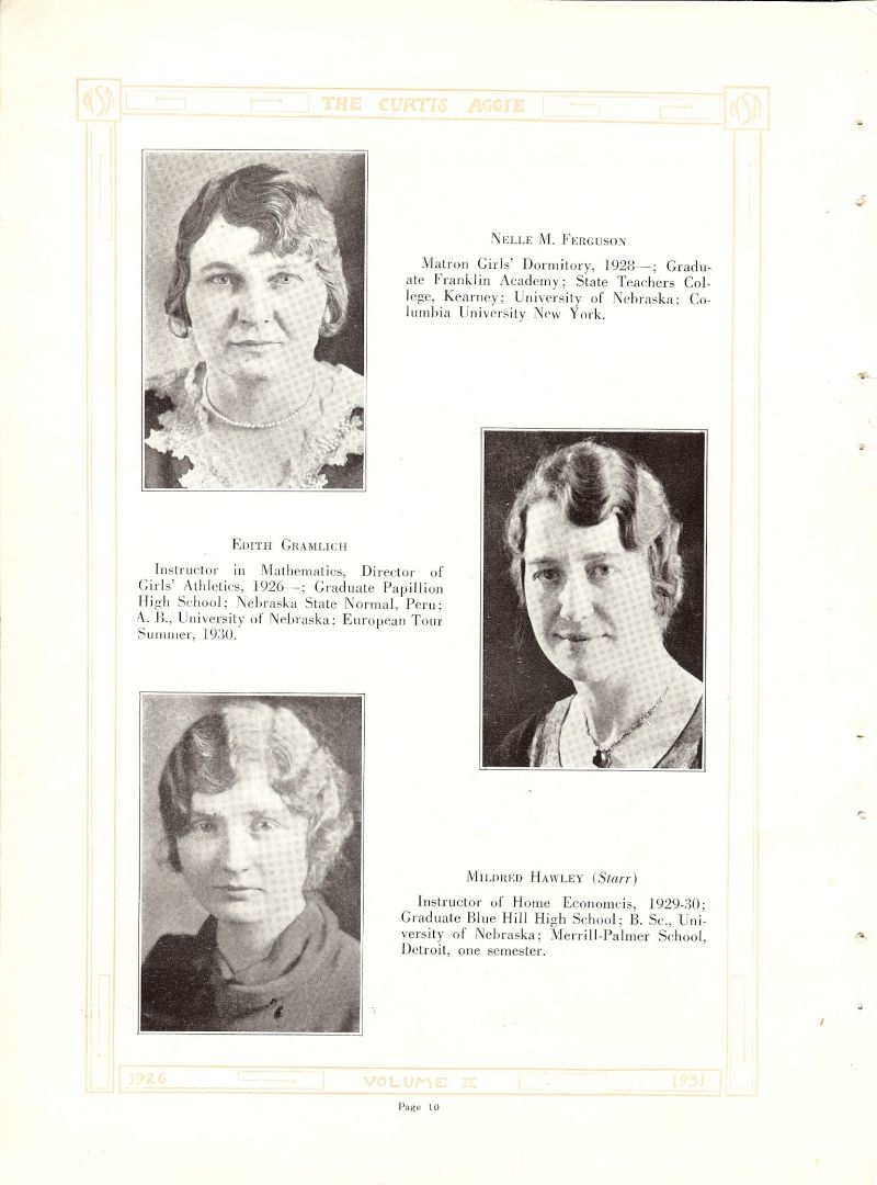 Volume_III Nellie Ferguson. Edith Gramlich. Mildred Hawley.