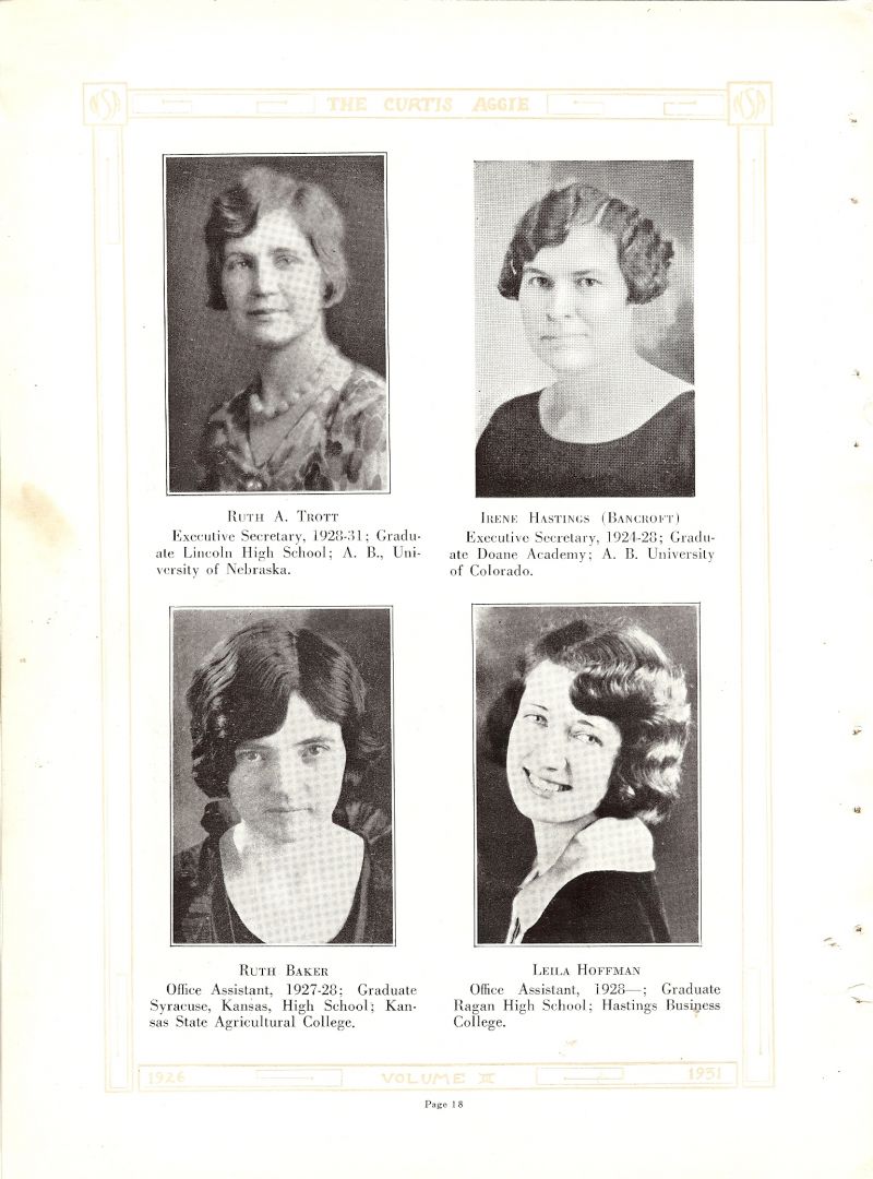 Volume_III Ruth Trott. Irene Hastings. Ruth Baker. Leila Hoffman.