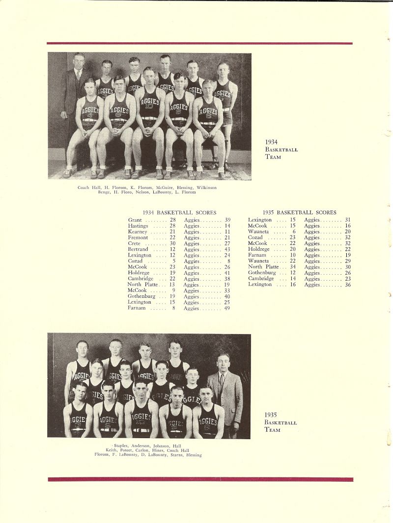 Volume_IV Coach Paige Hall. Herbert Florom, Kenneth Florom, Earl McGuire, Michael Blessing, Robert Wilkinson, John Benge, Harold Floro, Lawrence Nelson, John LaBounty, Leonard Florom, Glen Staples, Erick Anderson, Lyle Johnston, Merle Hall, Bruce Keith, Dale Poteet, Leonard Carlon, Anthony Hines, Frances LaBounty, Dale LaBounty, Kenneth Starns,