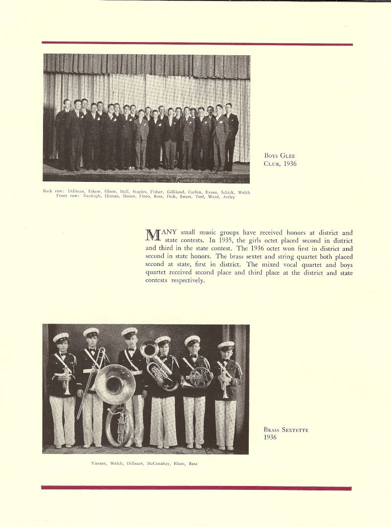 Volume_IV Louis Dillman, Leonard Eskew, Everett Olson, Merle Hall, Glen Staples, Marvin Fisher, Wayne Gilliland, Leonard Carlon, Carl Evans, Norris Schick, Wayne Welch, Lloyd Nealeigh, Norris Hinton, Perry Moore, Lyle Floro, Donald Ross, Dick, Myrvle Sweet, Merle Teel, George Ward, Artley, Viersen, Elden Welch, McConahay, Thomas Elson, 