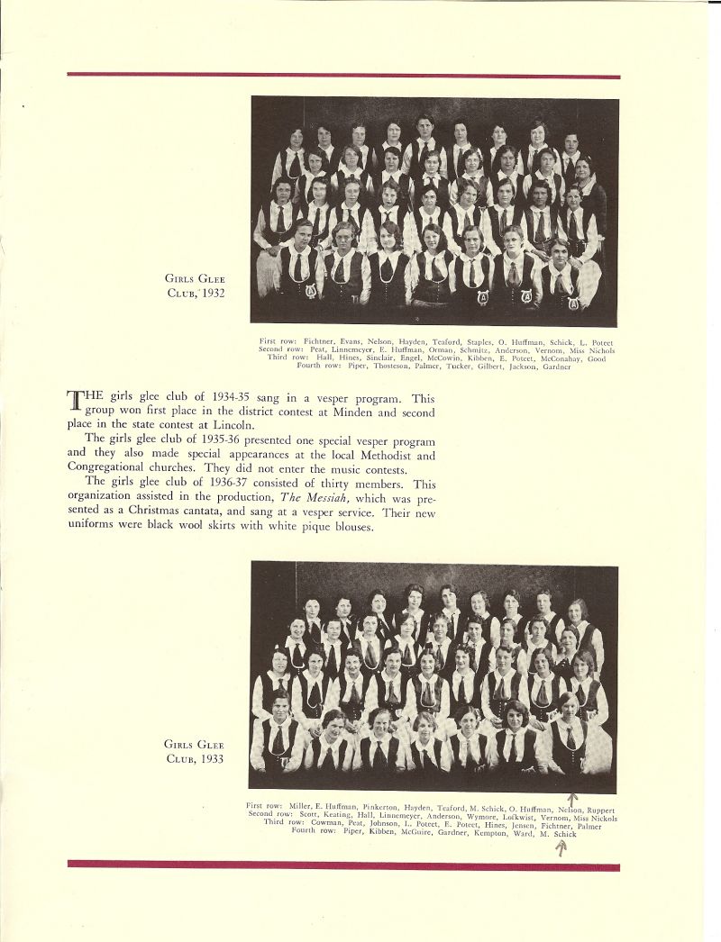 Volume_IV Lillian Fichtner, Zora Evans, Geraldine Nelson, Margaret Hayden, Marian Teaford, Faye Staples, Opal Huffman, Lois Poteet, Velma Peat, Doris Linnemeyer, Emma Huffman, Ruth Orman, George Schmitz, Beata Anderson, Vernom, Director Patrice Nickols. Beulah Hall, Kathleen Hines, Sinclair, Engel, Phyllis McCowin, Kathleen Kibben, Eva Poteet, Wanda McConahay, Grayce Good, Margaret Piper, Lorene Thosteson, Freda Palmer, Tucker, Gilbert, Yvonne Jackson, Margaret Gardner, Grace Miller, Virginia Pinkerton, Marjorie Schick, Donna Ruppert, Itha Scott, Jenevie Keating, Kathleen Hall, Elinor Linnemeyer, Margaret Wymore, Edith Lofkwist, Eloise Cowman, Velma Peat, Helen Johnson, Isabel Jensen, Evelyn Palmer, Lora McGuire, Emily Kempton, Ward, Mariam Schick,