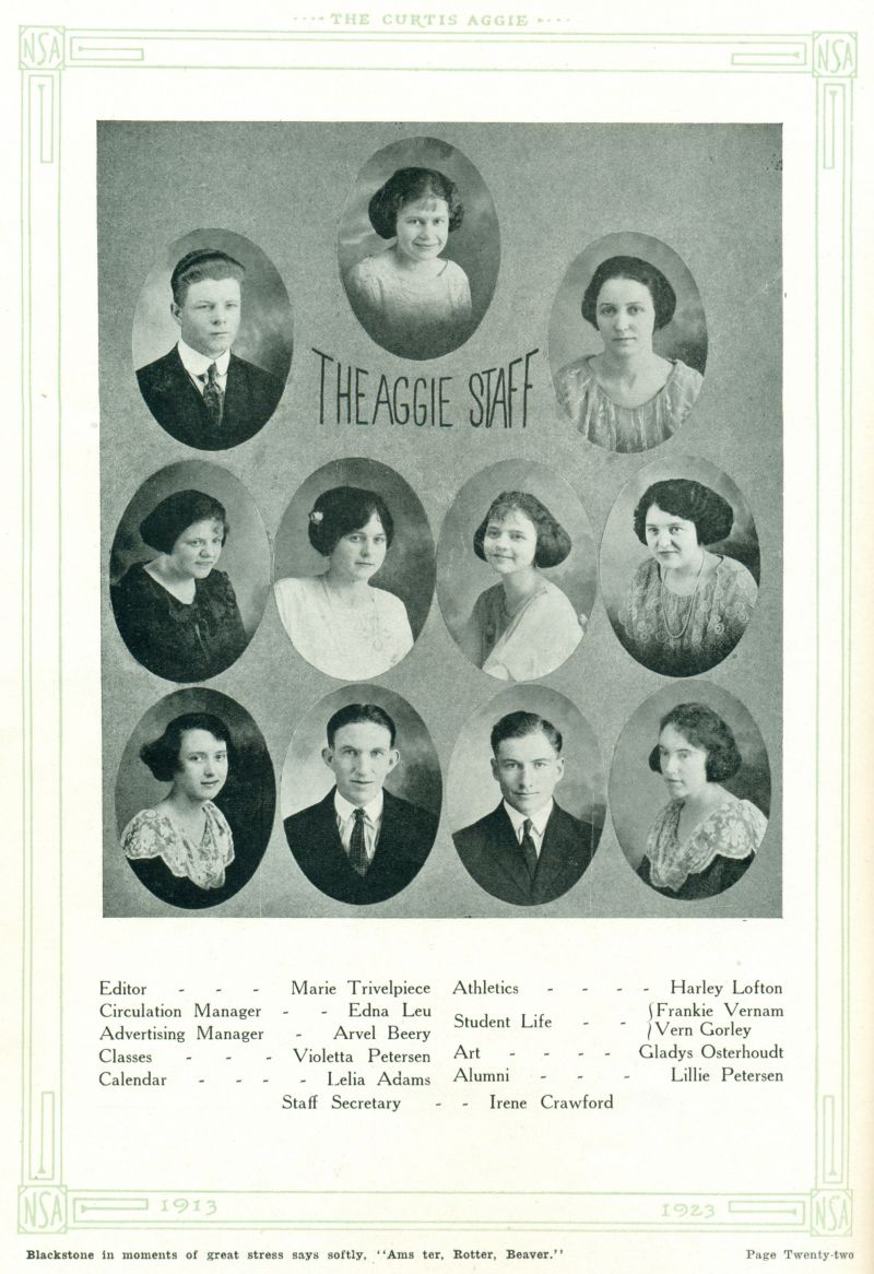 Volume_I Marie Trivelpiece, Edna Leu, Arvel Beery, Violetta Petersen, Lela Adams, Harley Lofton, Frankie Vernam, Vern Gorley, Gladys Osterhoudt, Lillie Petersen, Irene Crawford, 