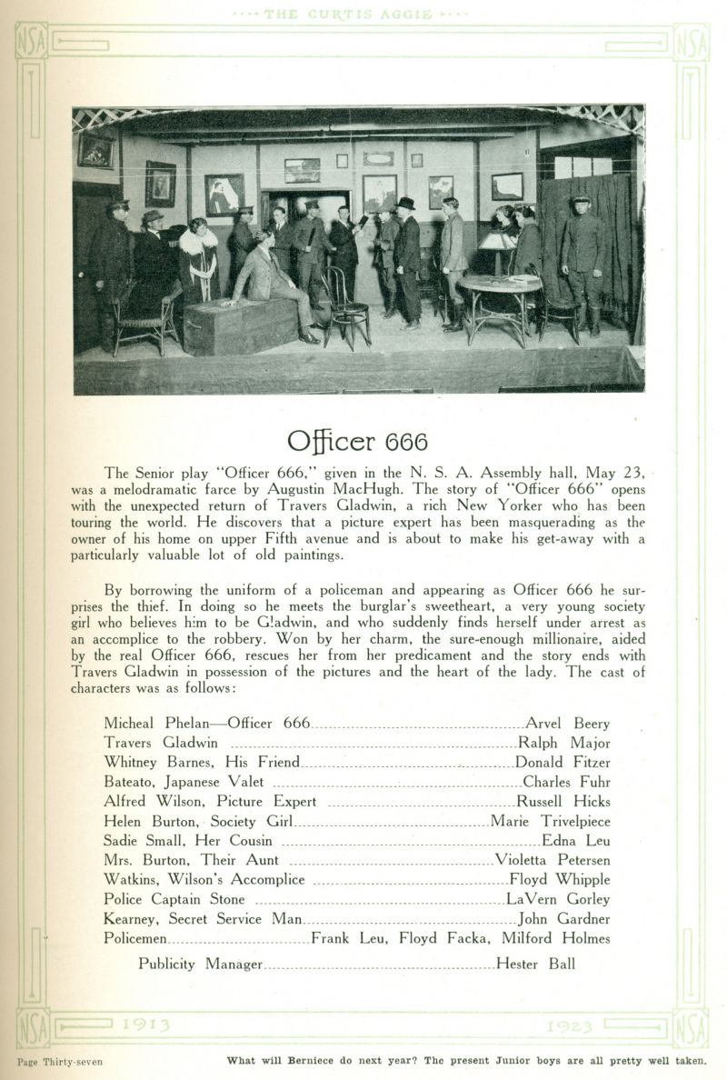 Volume_I Arvel Beery, Ralph Major, Donald Fitzer, Charles Fuhr, Russell Hicks, Marie Trivelpiece, Edna Leu, Violetta Petersen, Floyd Whipple, LaVern Gorley, John Gardner, Frank Leu, Floyd Facka, Milford Holmes, Hester Ball,