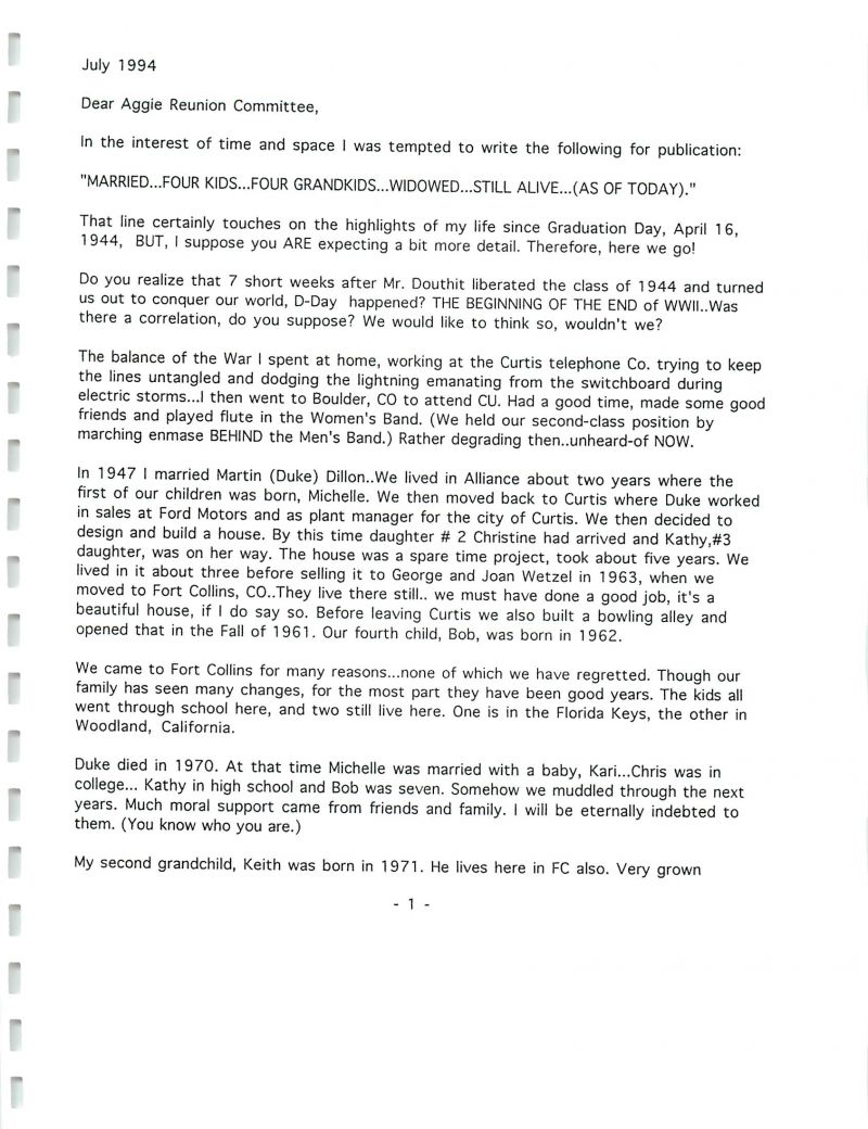 1944_booklet Pat Miller, Pat Miller Dillon,