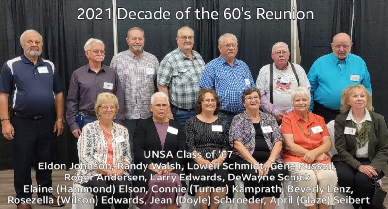 Reunions Eldon Johnson, Randy Walsh, Lowell Schmidt, Gene Russell, Roger Andersen, Larry Edwards, DeWayne Schick, Elaine Elson, Connie Turner, Beverly Lenz, Rosezella Wilson, Jean Schroeder, April Glaze, 