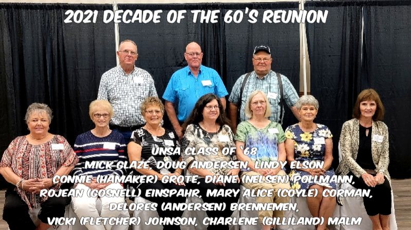Reunions Mick Glaze, Doug Andersen, Lindy Elson, Connie Hamaker, Diane Nelsen, Rojean Gosnell, Mary Coyle, Mary Alice Coyle, Alice Coyle, Delores Andersen, Vicki Fletcher, Charlene Gilliland,